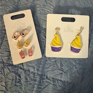 Disney Dole whip and snack earrings set Disney parks golden.